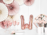 Foil Balloon Letter ''W'', 35cm, rose gold