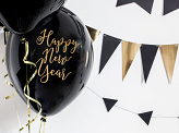 Balloons 30cm, Happy New Year, Pastel Black (1 pkt / 6 pc.)