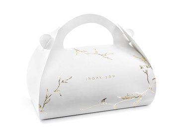 Decorative cake boxes - Branches, gold, 16 x 8.5 x 9.5 cm (1 pkt / 10 pc.)