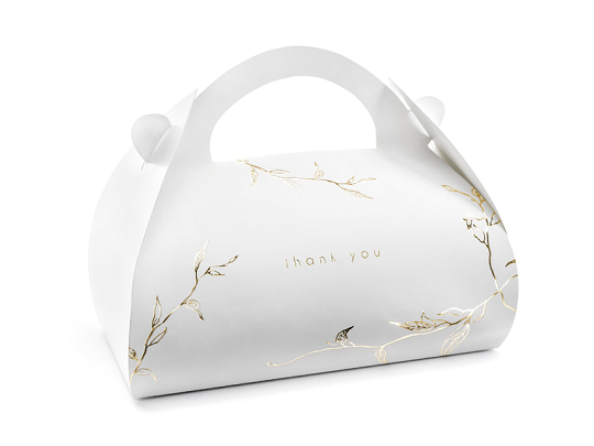 Decorative cake boxes - Branches, gold, 16 x 8.5 x 9.5 cm (1 pkt / 10 pc.)