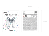 Foil Balloon Letter ''M'', 35cm, silver