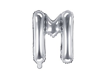 Foil Balloon Letter ''M'', 35cm, silver