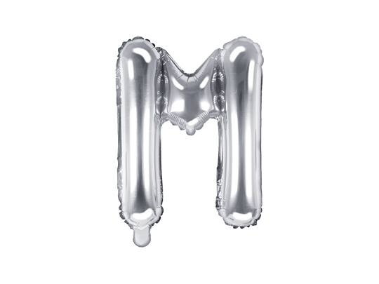 Foil Balloon Letter ''M'', 35cm, silver