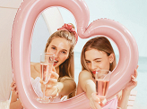 Foil balloon Heart frame, 86x83.5 cm, light pink