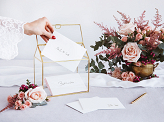 Glass Gift Card Holder, gold, 13x21x21cm