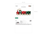 Standing foil balloon Train XXL, 221x96 cm, green-red