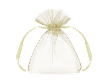 Organza pouches, cream, 10cm (1 pkt / 10 pc.)