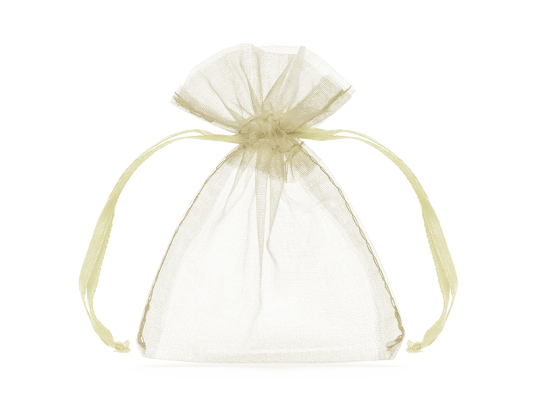 Organza pouches, cream, 10cm (1 pkt / 10 pc.)