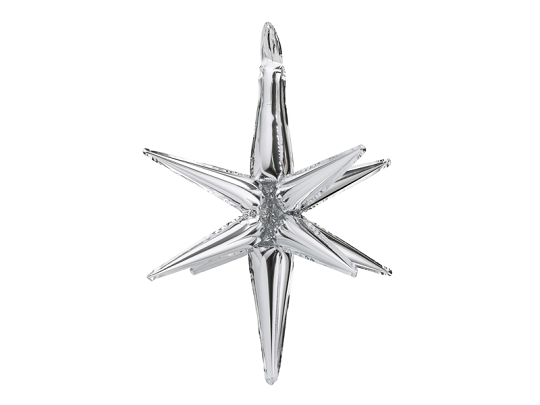 3D foil balloon Star, 105cm, silver