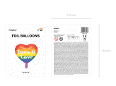 Foil balloon Love is Love, 35cm, mix