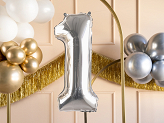 Foil Balloon Number ''1'', 72cm, silver