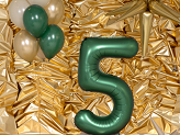 Foil Balloon Number ''5'', 86cm, Bottle Green