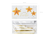 Decorative Rosettes Stars, gold (1 pkt / 3 pc.)