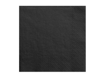 Napkins, 3 layers, black, 33x33cm (1 pkt / 20 pc.)