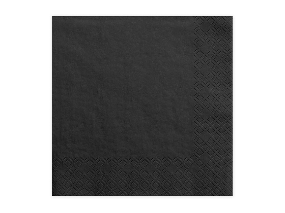 Napkins, 3 layers, black, 33x33cm (1 pkt / 20 pc.)