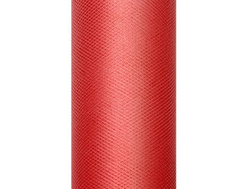Tulle Plain, red, 0.3 x 9m