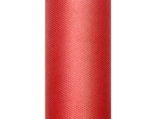 Tulle Plain, red, 0.3 x 9m