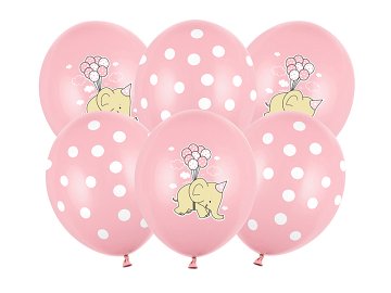 Balloons 30cm, Elephant, Pastel Pink Mix (1 pkt / 6 pc.)