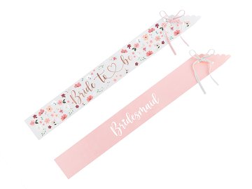 Sashes Bride to be & Bridesmaid, mix, 76cm (1 pkt / 6 pc.)