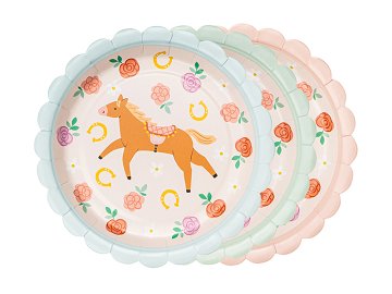 Plates Horses, 18 cm, mix (1 pkt / 6 pc.)