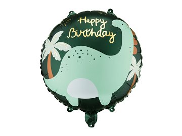 Foil Balloon Disc Brontosaurus, 35x35 cm, mix