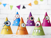 Party Hats Monsters, mix, 16cm (1 pkt / 6 pc.)
