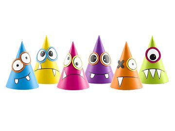 Party Hats Monsters, mix, 16cm (1 pkt / 6 pc.)