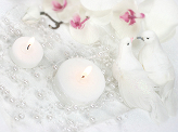 Pearl garlands, pearl, 1.3m (1 pkt / 5 pc.)