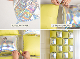 Foil balloon curtain double-sided Square, gold-silver, 35 x 35 cm (1 pkt / 4 pc.)