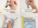 Foil balloon curtain double-sided Square, gold-silver, 35 x 35 cm (1 pkt / 4 pc.)