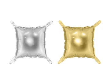 Foil balloon curtain double-sided Square, gold-silver, 35 x 35 cm (1 pkt / 4 pc.)