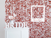 Party curtain - Flowers, rose gold, 100x210cm