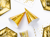 Party hats Stars, gold, 16cm (1 pkt / 6 pc.)