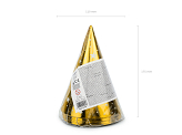 Party hats Stars, gold, 16cm (1 pkt / 6 pc.)