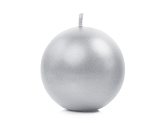 Candle Sphere, metallic, silver, 6cm (1 pkt / 10 pc.)