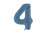Foil Balloon Number ''4'', 86cm, navy blue