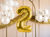 Foil Balloon Number ''2'', 72cm, light gold