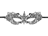 Lace carnival mask, black, 20 x 7.3 cm