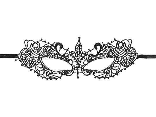 Lace carnival mask, black, 20 x 7.3 cm