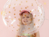Bubble balloon Stars, 60 cm, transparent