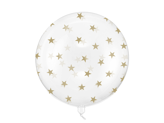 Bubble balloon Stars, 60 cm, transparent
