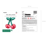 Foil Balloons Cherries for Garlands, 28x31 cm, mix (1 pkt / 3 pc.)
