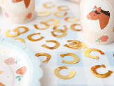 Confetti Horseshoes, gold, approx 15g