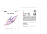Foil balloon Pterodactyl,120x62 cm, mix