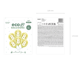 Metallic Eco Balloons 33 cm, Number '' 8 '', light gold (1 pkt / 6 pc.)