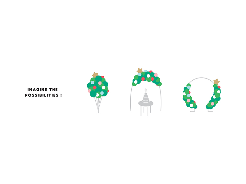 Balloon bouquet - Christmas tree, mix, 65x161 cm - Designer decorations ...