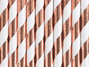 Paper Straws, light rose gold, 19.5cm (1 pkt / 10 pc.)
