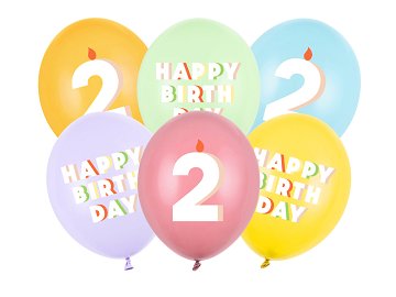 Balloons 30 cm, 2, mix (1 pkt / 6 pc.)