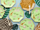 Plates Safari spots, 23 cm, mix (1 pkt / 6 pc.)