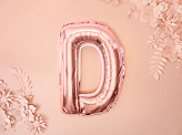 Foil Balloon Letter ''D'', 35cm, rose gold